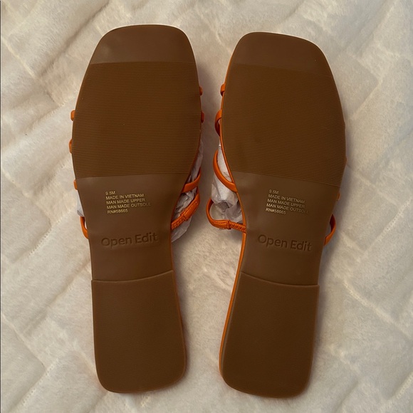 Open Edit Women's Strappy Bright Orange Sandals size 9.5 - Picture 8 of 8